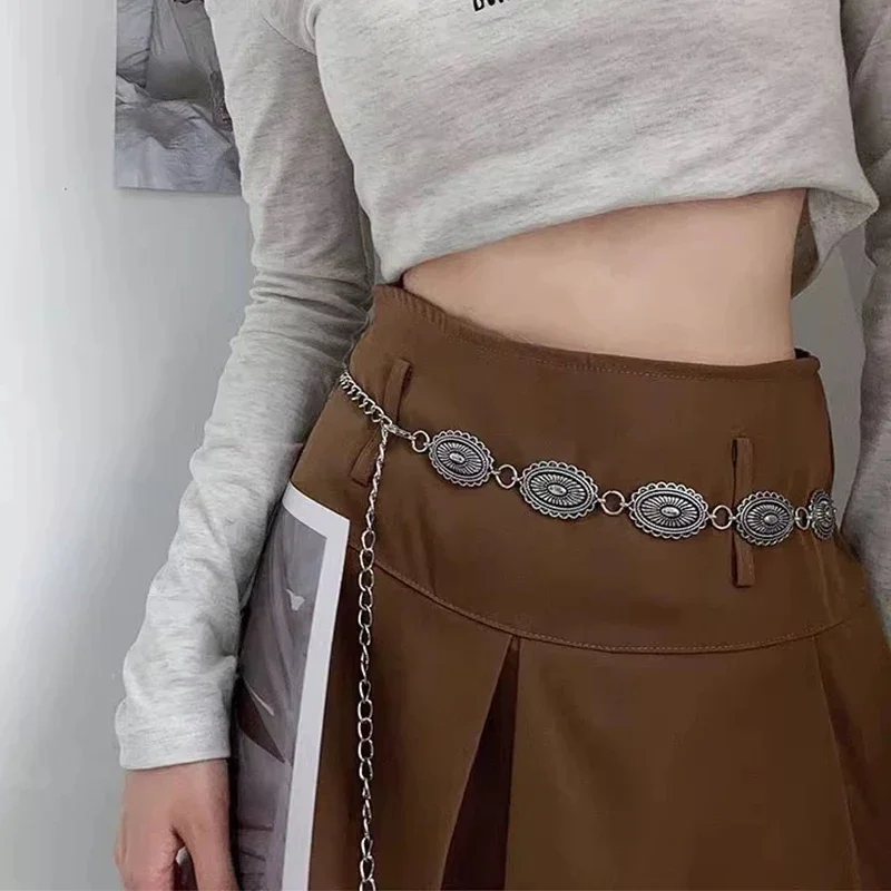 Off White Belt - إكسسوارات سلسلة الخصر ذات الطراز العرقي،