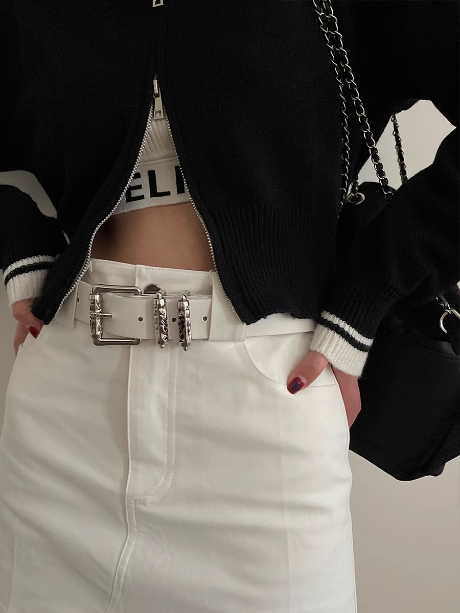 Off White Belt - حزام ثقافة فرعية للإناث ، فاتن