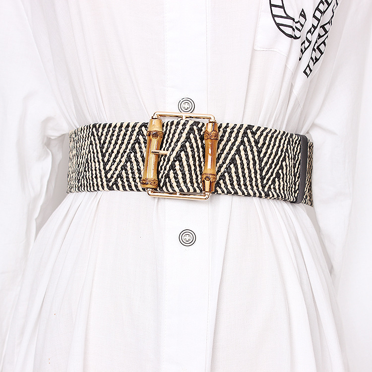 جديد مرونة النسيج حزام للنساء  - مراجعة Off White Belt وسعره
