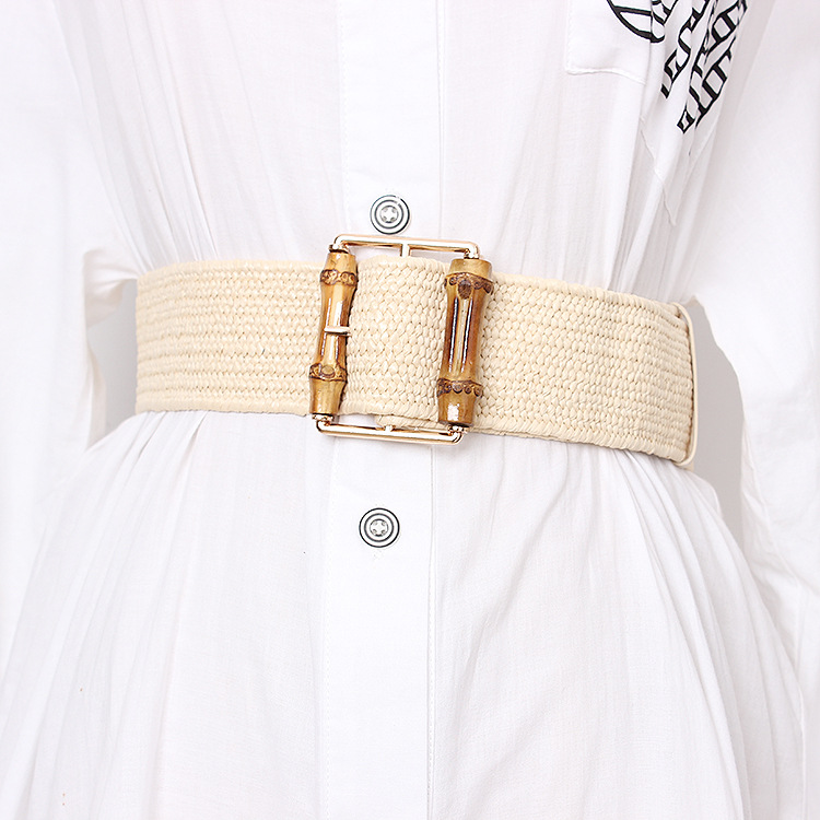 جديد مرونة النسيج حزام للنساء  - مراجعة Off White Belt وسعره