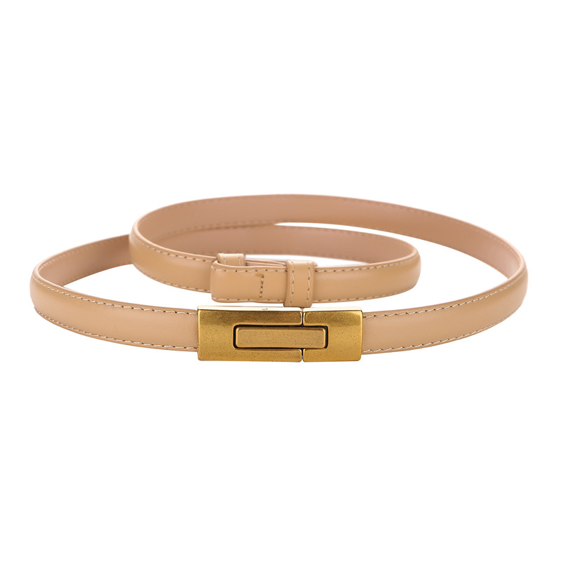 جلد طبيعي رقيقة حزام للنساء ،  - مراجعة Off White Belt وسعره