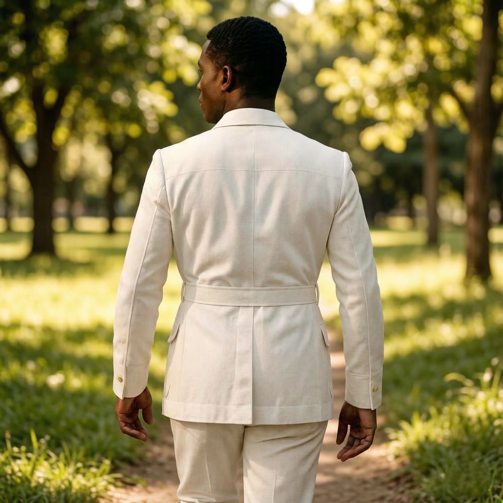 بدلة سفاري رجالية من الكتان ال - مراجعة Off White Belt وسعره
